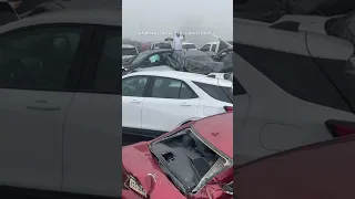 Dozens of car damaged in massive pileup as 'superfog' causes low visibility along Louisiana highway