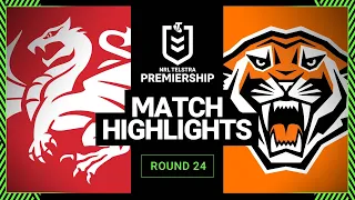 St. George Illawarra Dragons v Wests Tigers | Match Highlights | Round 24, 2013 | NRL