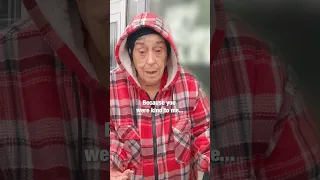 Homeless old lady helps homeless man 🥺❤️