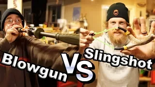 Blowgun Vs. Slingshot Over A Game Of PIG | Slingshot Versus Ep. #1