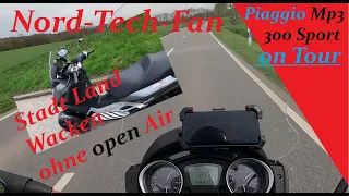 100 Km Tour mit der Piaggio Mp3 300 HPE Sport 2019 Ausfahrt Stadt Land Wacken