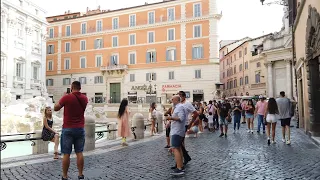 4K Walk - Fontana di Trevi, Rome, Italy "Rome City Center around the Trevi Fountain"