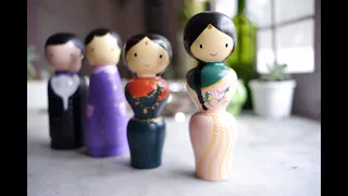 Hand Painted Wooden Peg Dolls