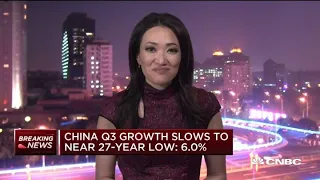 China third-quarter growth slows to a near 27-year low