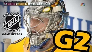 Colorado Avalanche vs Nashville Predators. 2018 NHL Playoffs. Round 1. Game 2. 04.14.2018 (HD)