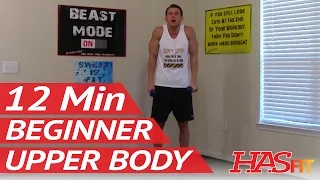 12 Min Beginner Upper Body - HASfit Easy Weight Exercises - Beginner Strength Training Easy Workouts