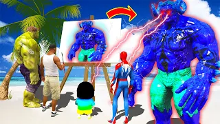 GTA 5 | GTA5 BUT WHATEVER DEMON BLUE HULK SHINCHAN, FRANKLIN & IRON MAN DRAWS COMES TO REAL LIFE