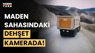 Erzincan'daki maden faciasının yeni görüntüleri! Toprak altında kalmaktan son anda kurtuldular!