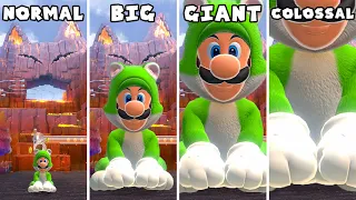 Bowser's Fury - Mini vs Small vs Big vs Giant vs Giga vs Colossal Luigi