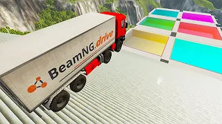 TOP 100 Random Car jumps & Crashes School Bus, Trucks, Lego Cars BeamNG.Drive