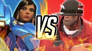 SOLDIER VS PHARAH RAP BATTLE | RUSTAGE ft Shwabadi | (Overwatch vs TF2)