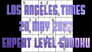 Sudoku solution – Los Angeles Times sudoku 28 May 2022 Expert level