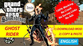 How to install Ghost Rider Mod for GTA San Andreas SA PC FASTER by Copy & Paste | English | 2022