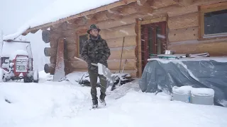 Building LOG CABIN S4 Ep18- The Last snow-INTERIOR Work