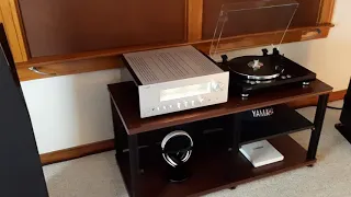 YAMAHA  A-S3000 AND MUSICCAST VINYL 500 TURNTABLE  AND YAMAHA  NS-F901 SPEAKERS