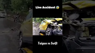 Taigun vs Maruti Swift Live accident 😰 Safety failed? Please use the seat belt #volkswagen #taigun