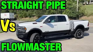 RAM 2500 POWERWAGON 6.4L HEMI V8: STRAIGHT PIPE Vs FLOWMASTER OUTLAW!