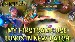 FIRST GAME TRY LUNOX IN NEW UPDATE PATCH GET HARDGAME !! LUNOX GAMEPLAY MOBILE LEGENDS: BANG BANG