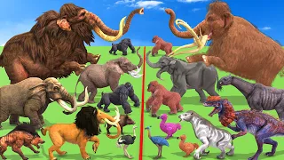 10 ARBS Prehistoric Mammals vs 10 ARK Prehistoric Mammals Size Comparison Animals Epic Battle