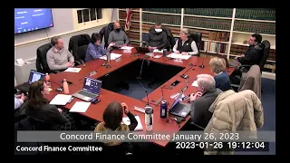 Concord Finance Committee Meeting   2023 01 26