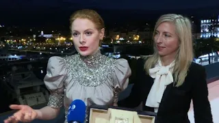 Britain's Emily Beecham reacts after winning best actress