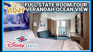 FULL TOUR DISNEY WISH OCEAN VIEW VERANDAH STATEROOM | Disney Wish Stateroom Tour | Disney Cruise