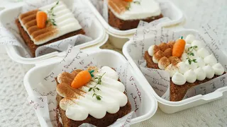 How to make carrot cake lunchbox :: Korean dessert cafe