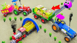 Top Diy tractor making mini concrete bridge | Tractor trolley full ParleG loading| @Sunfarm @Diorama