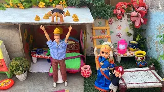 Barbie Doll All Day Routine In Indian Village/Radha Ki Kahani Part -427/Barbie Doll Bedtime Story||