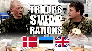 NATO troops swap army rations 🍽️ 🇩🇰 🇪🇪 🇬🇧