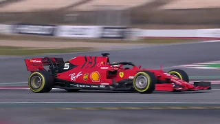 Sebastian Vettel testing his Ferrari SF90