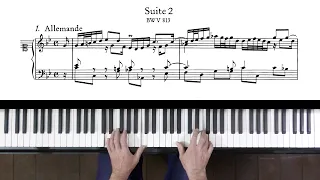 Bach French Suite No.2 "Allemande" (take 2) P. Barton, FEURICH 133 piano