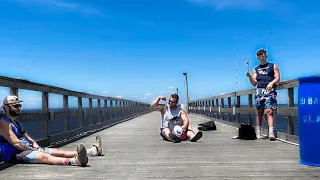 Saltwater Fishing for BIG SHARK on PUBLIC Pier!!!