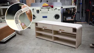 Build bench chair shoe rack using kerf bending