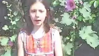 girl singing her own song, she's 10.