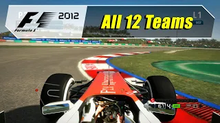 F1 2012 (PS3) - Driving All 12 Teams - Wheelcam (4K@60)