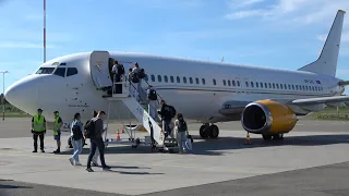 Air Horizont Boeing 737-400 9H-ZAZ Engine Start & Departure from Tampere-Pirkkala