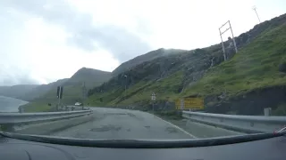 Driving through one-lane tunnels North of Klaksvik, Faroe Islands