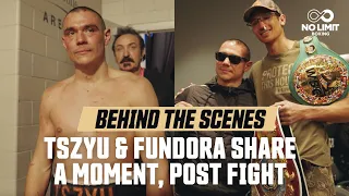 Tim Tszyu & Sebastian Fundora share a moment after a 12-round bloodshed classic | Behind the scenes