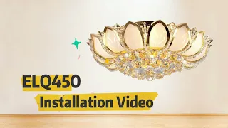 ELQ450-Indoor Lighting | Golden Lotus Ceiling Light | Installation Video.