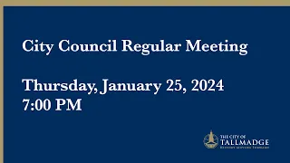 City Council Regular Meeting - January 25, 2024