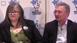 A couple who won the £115million EuroMillions jackpot on New Year's Day today revealed they celebrat