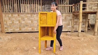 The girl made a wooden dish rack with her own hands | Chuc Thi Hong