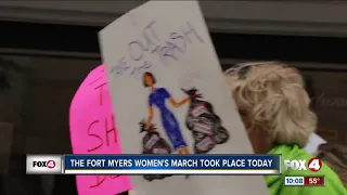 People gather for the Fort Myers Women's march