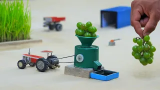diy tractor grapes juice machine mini science project #9 | flour mill | @MiniInventor | keepvilla