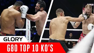 TOP 10 KNOCKOUTS from GLORY 80 Fighters!
