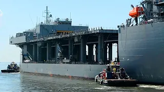 FIRST DEPLOYMENT For New ‘Expeditionary Sea Base’ USNS Hershel "Woody" Williams Departs Norfolk, VA