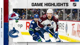 Avalanche @ Canucks 11/17/21 | NHL Highlights