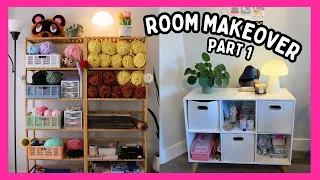 Room Makeover - Crochet Edition 🌷🍄🦋 transform my space into a cozy studio with me✨ studio vlog