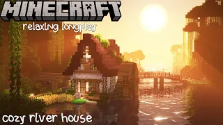 Cottagecore River House - Minecraft Relaxing Longplay (No Commentary)
